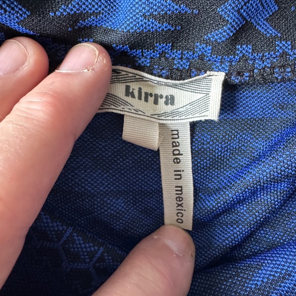 Kirra Women's Pull-On Aztec Print Mini Skirt Blue/Black Large Festival Stretch - Picture 3 of 10